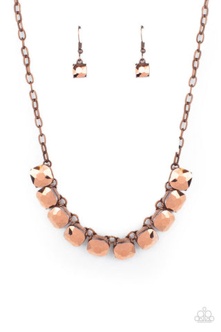 Radiance Squered Copper Necklace