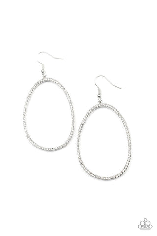 OVAL-ruled! White Earring