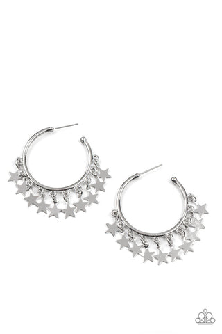 Happy Independence Day Silver Earring