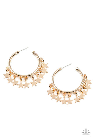 Happy Independence Day Gold Earring