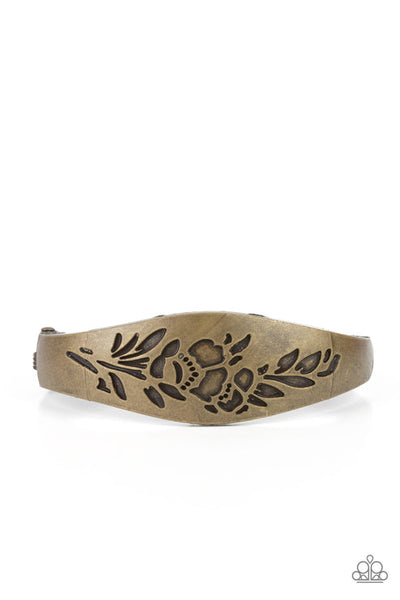 Fond Of Florals Brass Bracelet