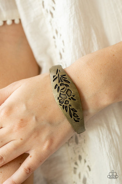 Fond Of Florals Brass Bracelet