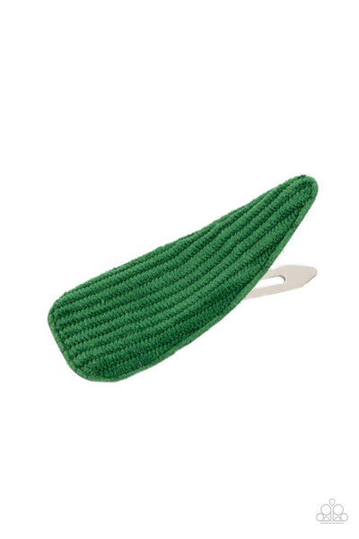 Colorfully Corduroy Green  Hair Clip