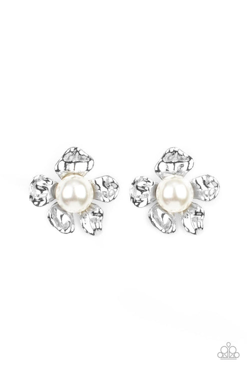 Apple Blossom Pearls White Post Earring