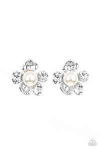 Apple Blossom Pearls White Post Earring