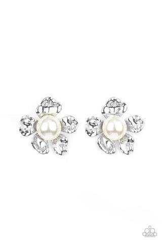 Apple Blossom Pearls White Post Earring