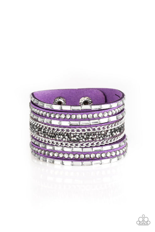 Rhinestone Rumble Purple Bracelet