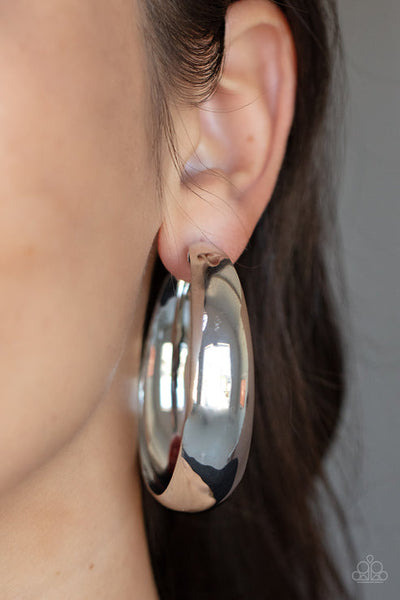 Flat Out Flawless Silver Hoop Earring