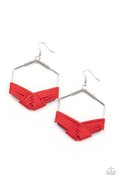 Suede Soistice Red Earring