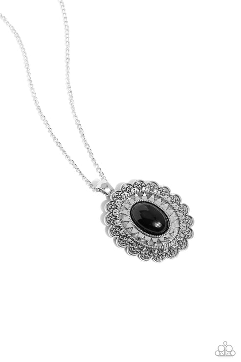 Mesa Medallion Black Necklace