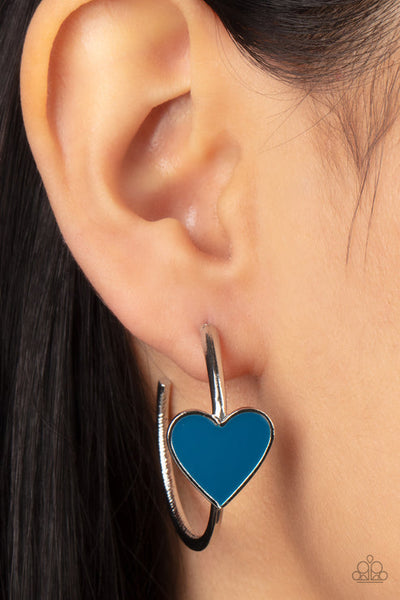 Kiss Up Blue Hoop Earring