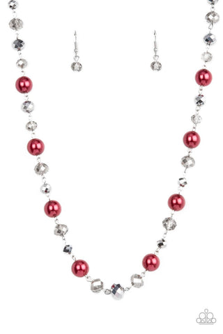 Decked Out Dazzle Red Necklace