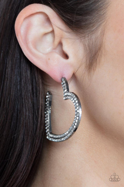 AMORE To Love Black Hoop Earring