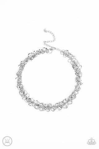 Cause A Commotion Silver Chocker Necklace