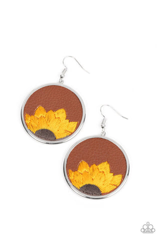 Sun-Kissed Sunflowers Brown Earring