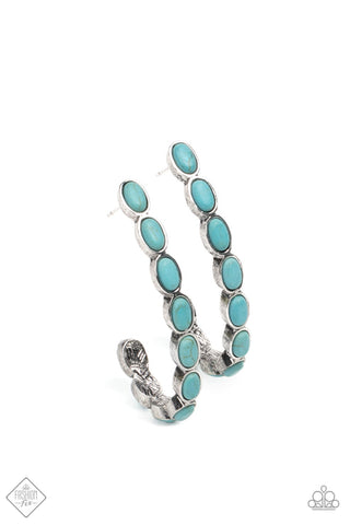 Kick Up A SANDSTORM Blue Hoop Earring