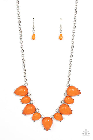 Pampered Poolside Orange Necklace