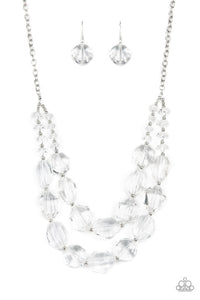 Icy Illumination White Necklace