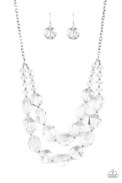 Icy Illumination White Necklace