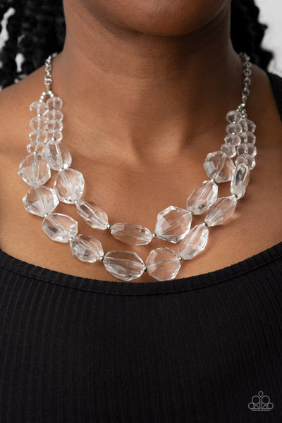 Icy Illumination White Necklace