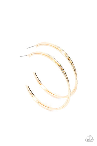 Monochromatic Curves Gold Hoop Earring