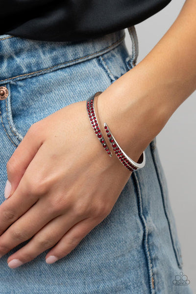 Sideswiping Shimmer Red Bracelet