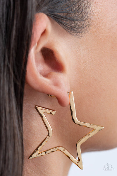 All-Star Attitude Gold Hoop Earring