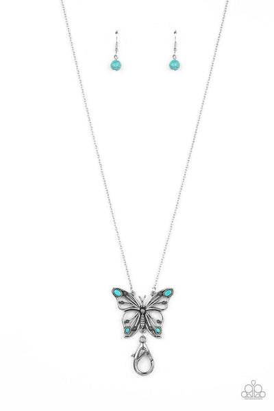 Badlands Butterfly Blue Lanyard