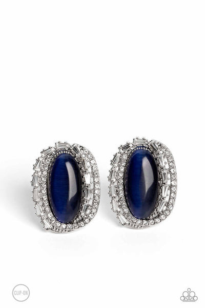 Shimmery Statement Blue Clip-On Earring
