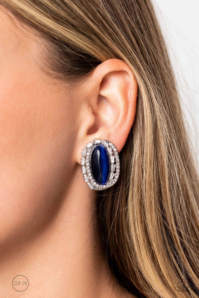 Shimmery Statement Blue Clip-On Earring