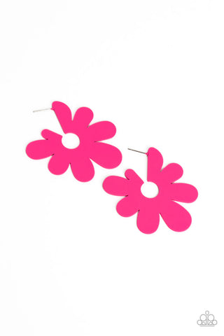 Flower Power Fantasy Pink Post Earring