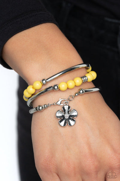 Off The WRAP Yellow Bracelet