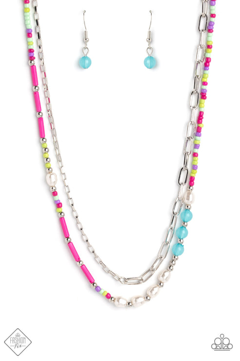 Coastal Composition Pink Necklace