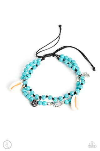 Buy And SHELL Blue Anklet