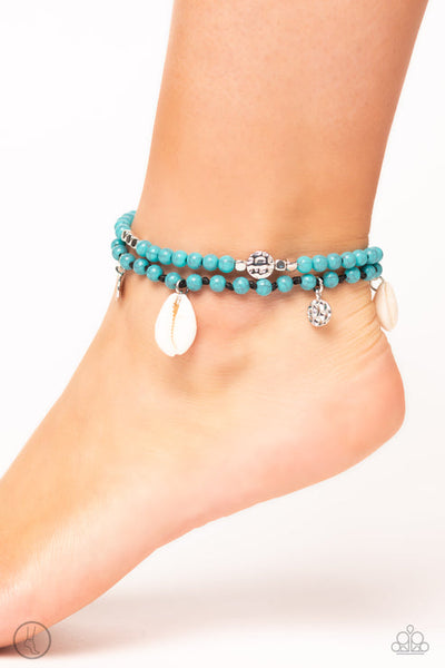 Buy And SHELL Blue Anklet