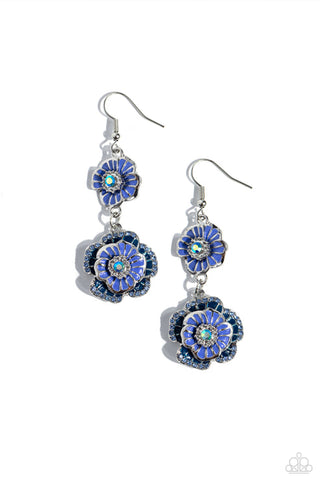 Intricate Impression Blue Earring