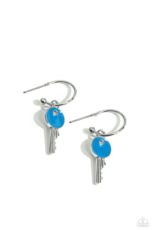 Key Performance Blue Hoop Earring