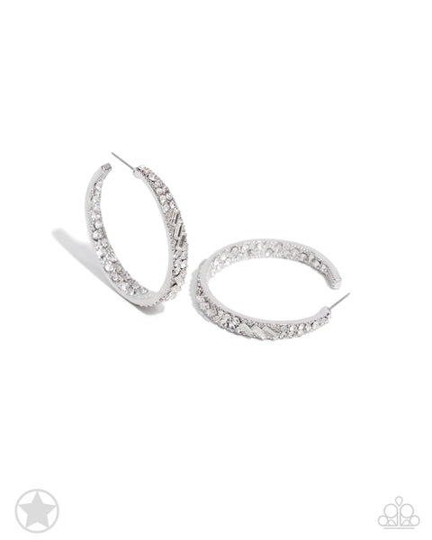 GLITZY By Association White Hoop Earrings