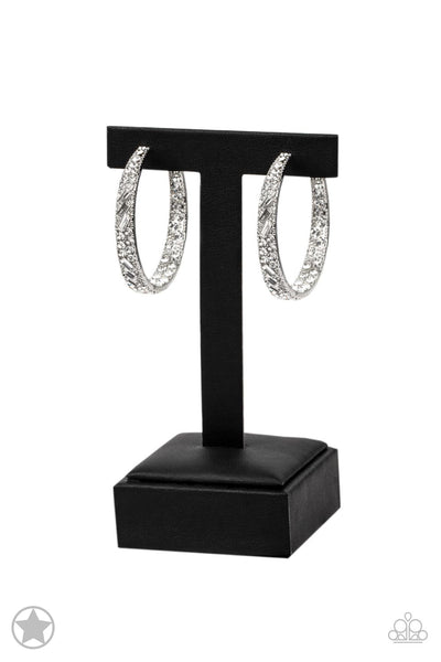 GLITZY By Association White Hoop Earrings