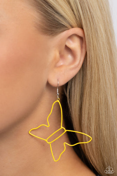 Soaring Silhouettes Yellow Earring