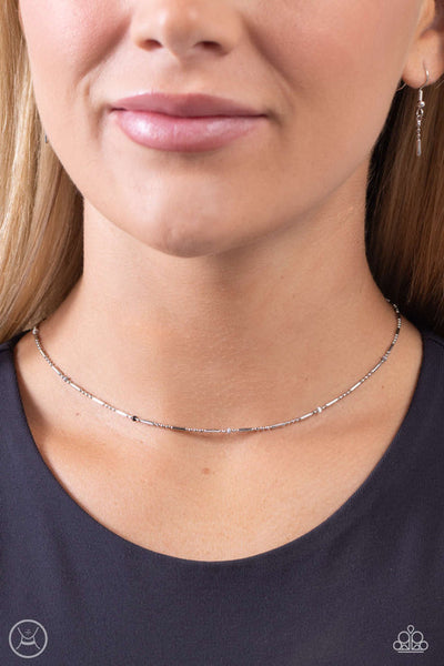 Serenity Strand Silver Choker Necklace