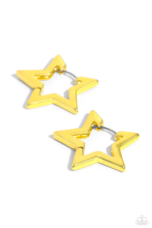 In A Galaxy STAR, STAR Away Yellow Hoop Earring