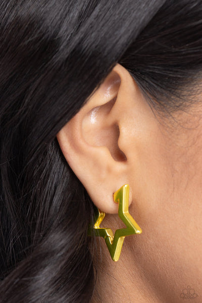 In A Galaxy STAR, STAR Away Yellow Hoop Earring