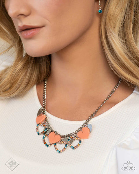 Look The HEART Orange Necklace