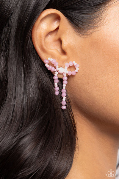 The BOW Must Go On Pink Post Earring