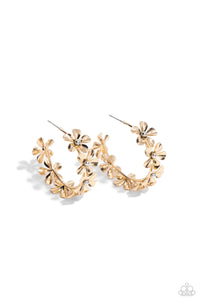 Floral Flamenco Gold Hoop Earring