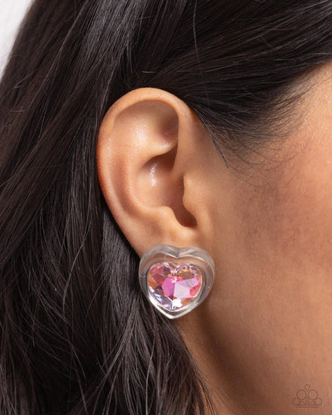 Heart-Pounding Haute Pink Post Earring