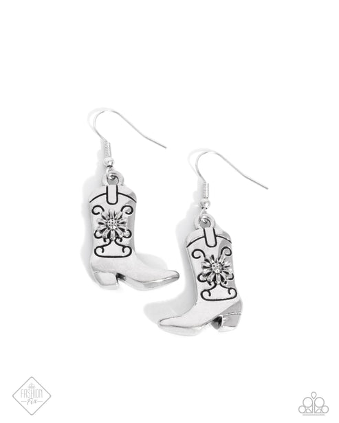 Beloved Boots Silver Earring