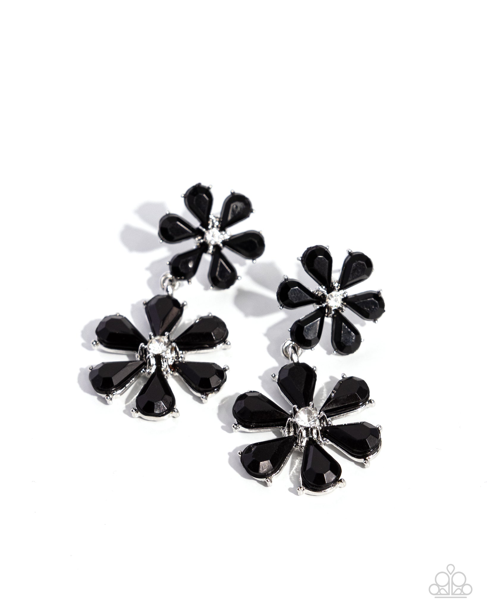 A Blast Of Blossoms Black Post Earring