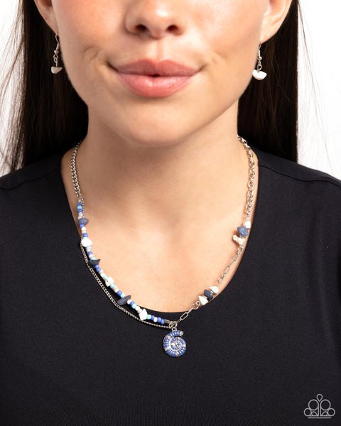 Spiraling Seafloor Blue Necklace